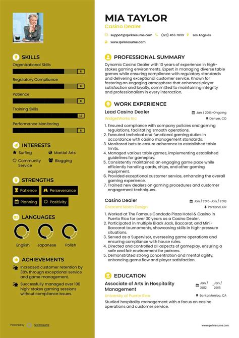 casino dealer resume sample|Casino Dealer Resume Sample & Tips .
